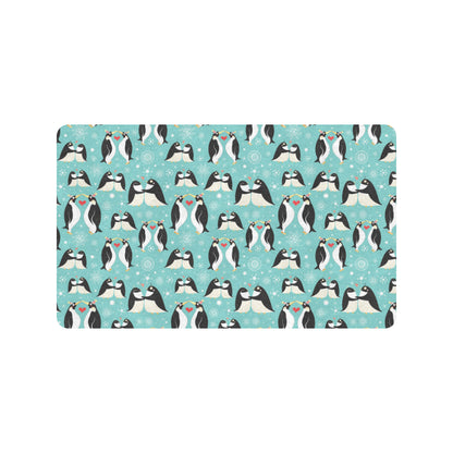 Penguin Love Print Rubber Doormat