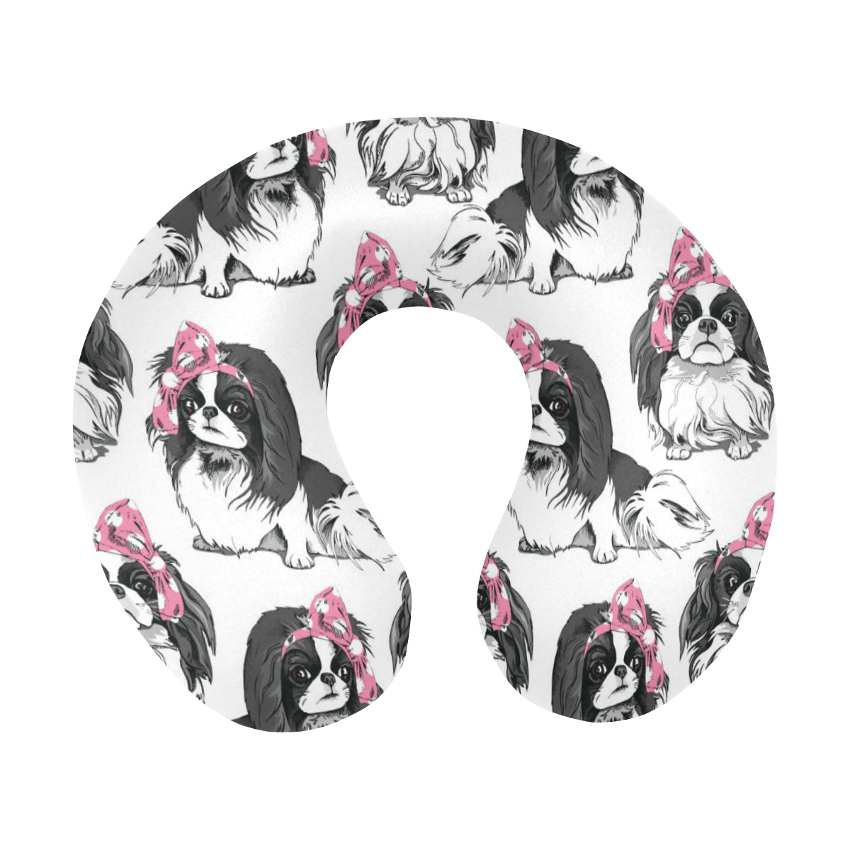 Japanese Chin Pattern Print Design 01 U-Shaped Travel Neck Pillow