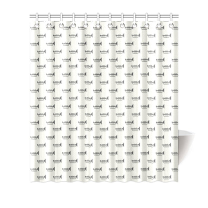 Trumpet Pattern Themed Print Shower Curtain