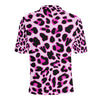 Pink Leopard Print Men Polo Shirt