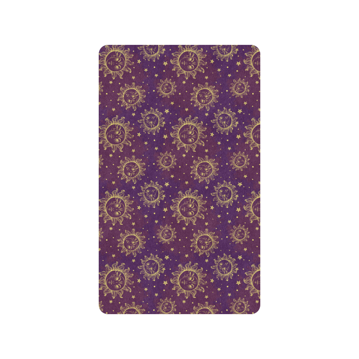 Sun Moon Star Design Themed Print Rubber Doormat