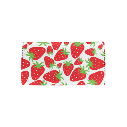 Strawberry Pattern Print Design SB01 Women's Trifold Wallet