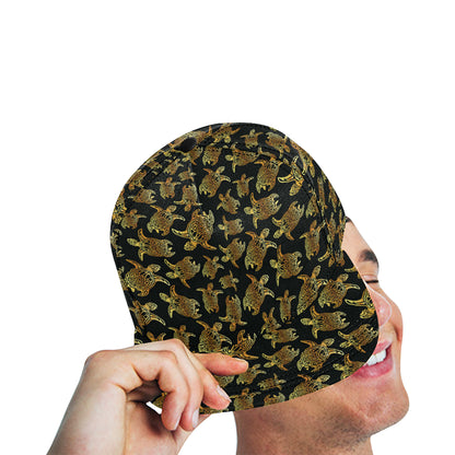 Gold Tribal Turtle Polynesian Themed Snapback Cap