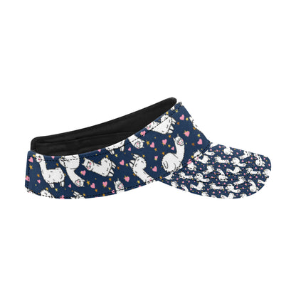 Alpaca Heart Star Design Themed Print Unisex Sun Visor