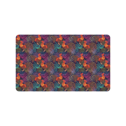 Rooster Print Style Rubber Doormat