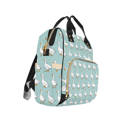 Goose Pattern Print Design 02 Diaper Bag Backpack