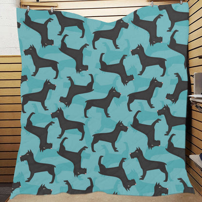 Schnauzers Pattern Print Design A01 Premium Quilt