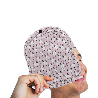 Bull Terrier Pink Print Pattern Snapback Cap