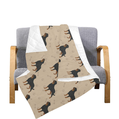 Rottweiler Pattern Print Design A01 Premium Quilt