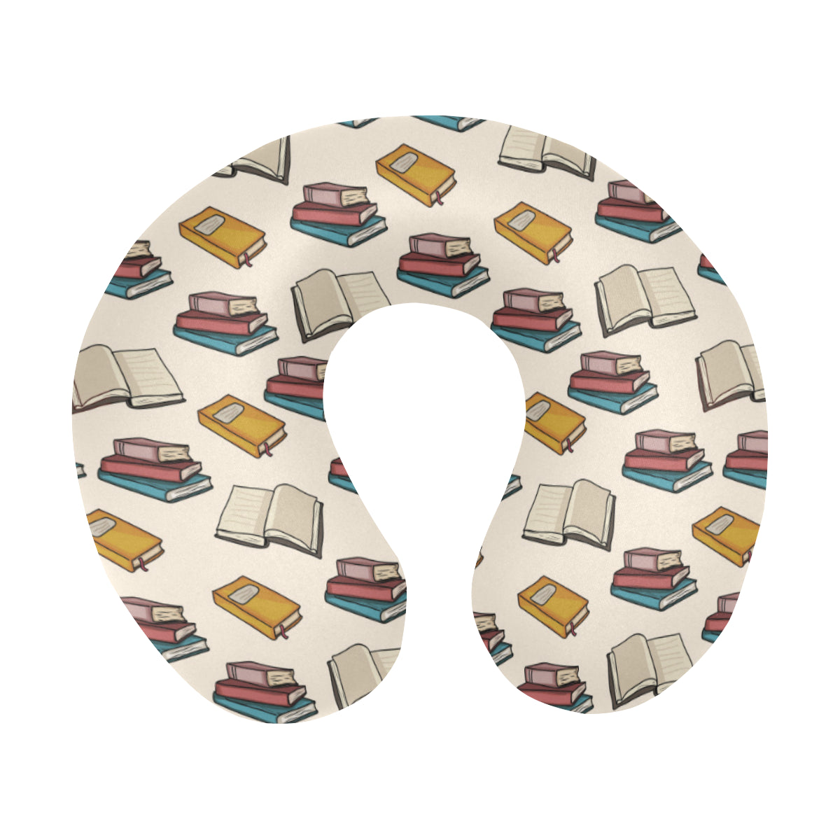 Book Pattern Print Design 04 U-Shaped Travel Neck Pillow