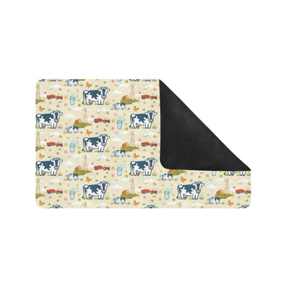 Cow Farm Design Print Rubber Doormat