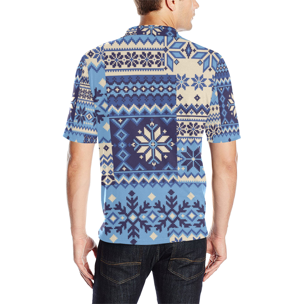Nordic Pattern Print Design A04 Men Polo Shirt