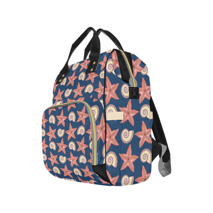 Starfish Pattern Print Design 03 Diaper Bag Backpack