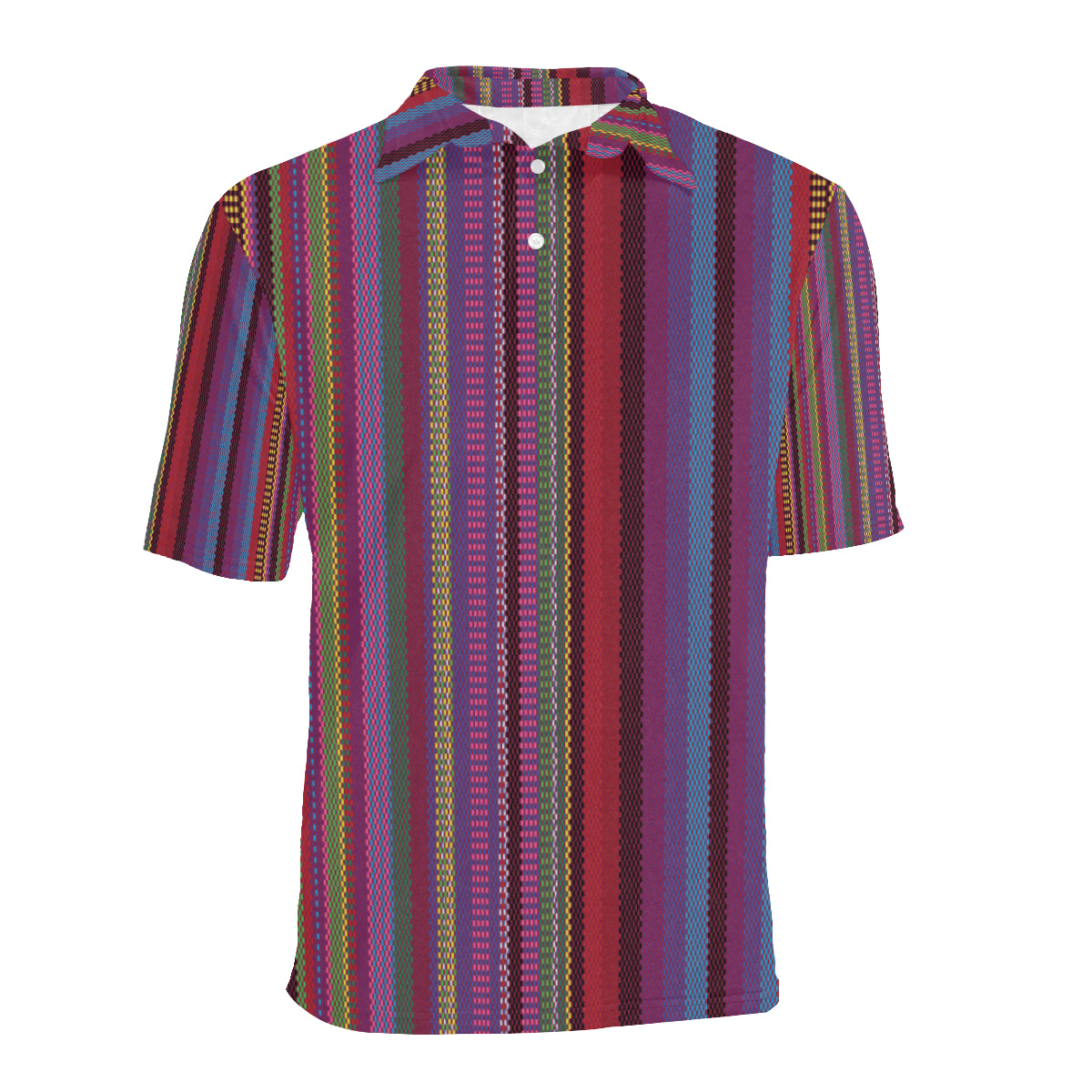 Serape Stripe Print Men Polo Shirt