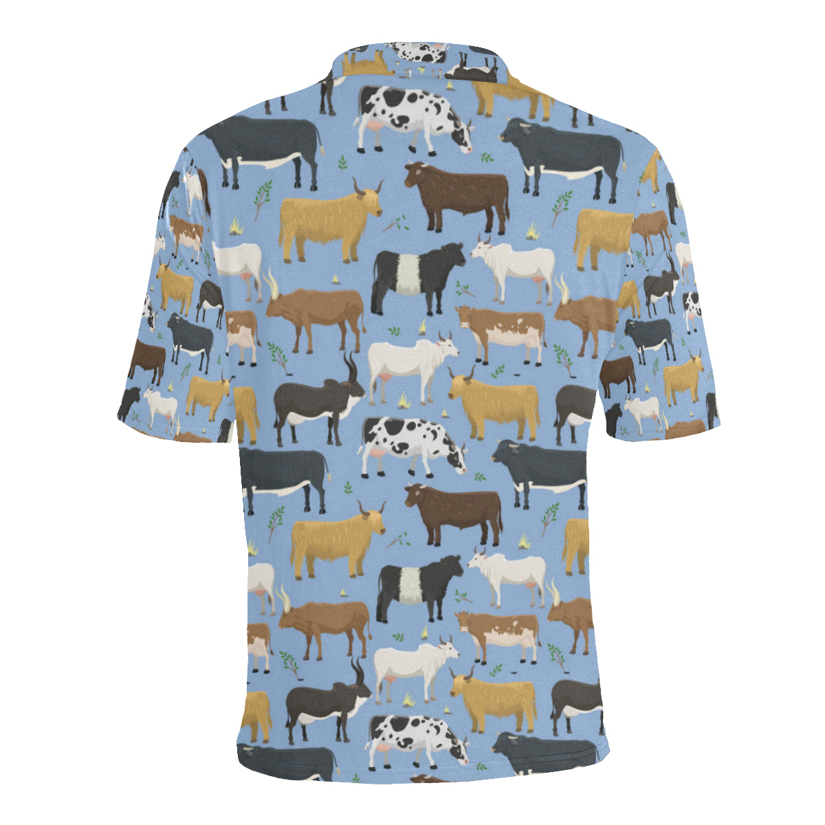 Cattle Pattern Print Design 02 Men Polo Shirt