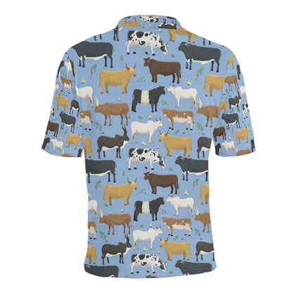 Cattle Pattern Print Design 02 Men Polo Shirt