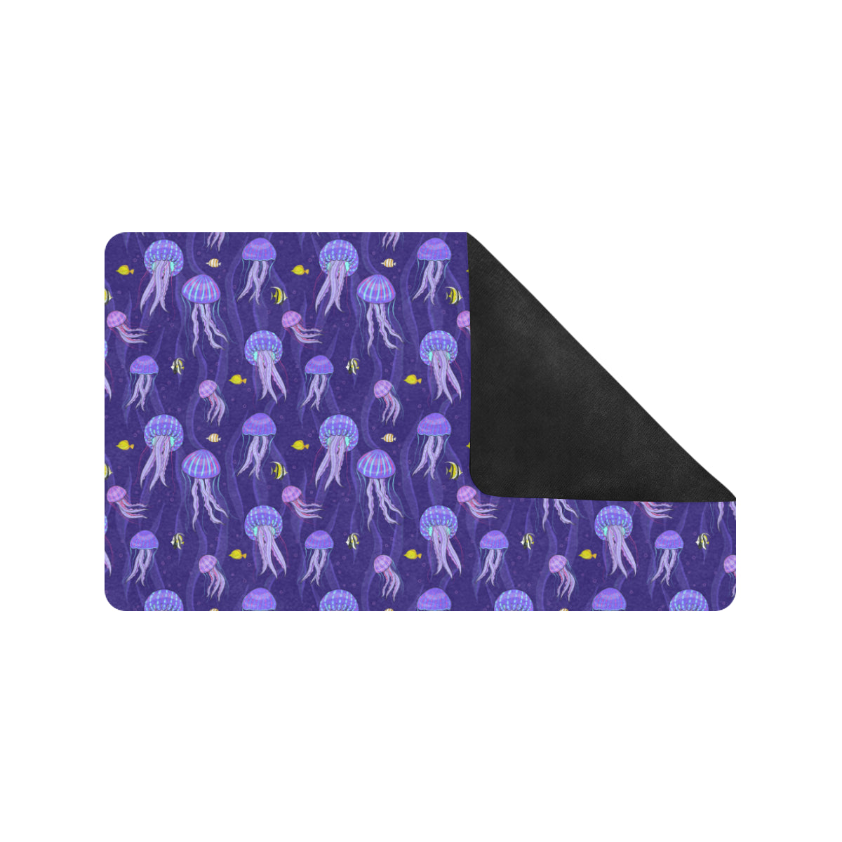 Jellyfish Style Print Rubber Doormat
