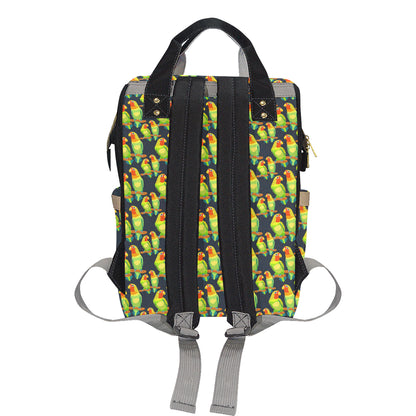 Lovebird Pattern Print Design 01 Diaper Bag Backpack