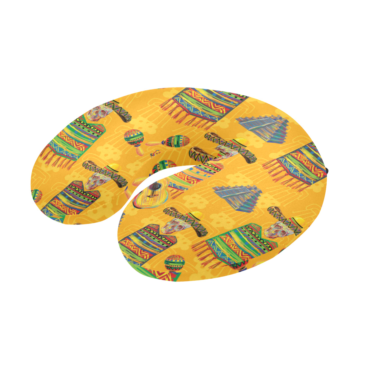 Maracas Mexican Style Pattern Print Design 02 U-Shaped Travel Neck Pillow