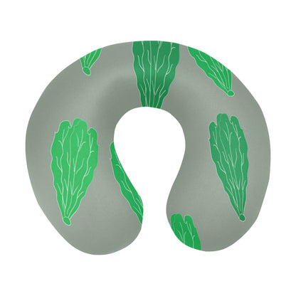 Lettuce Pattern Print Design 02 U-Shaped Travel Neck Pillow