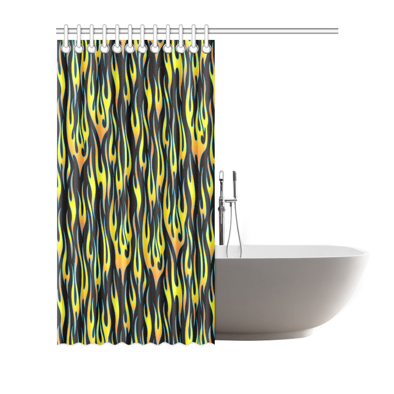 Flame Fire Yellow Pattern Shower Curtain