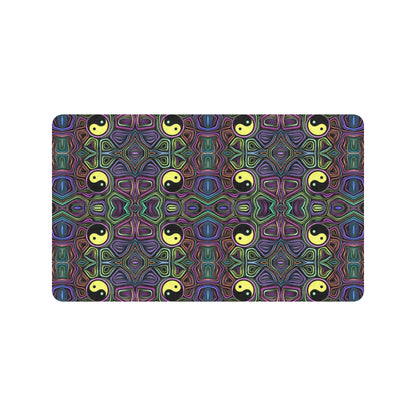 Yin Yang Neon Color Design Print Rubber Doormat