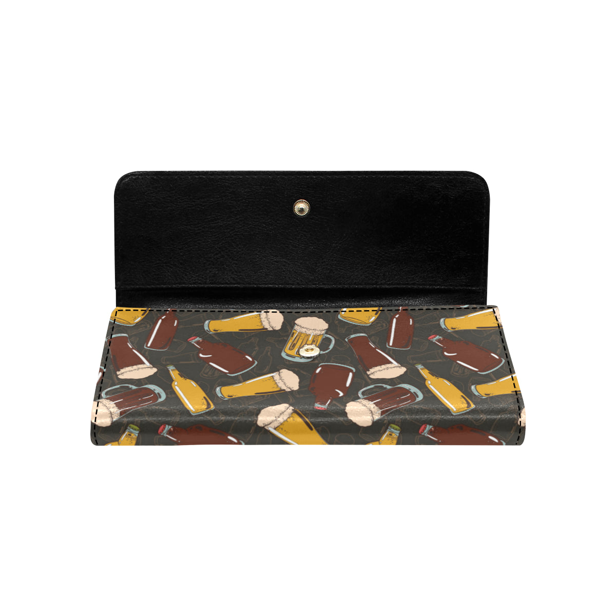 Beer Pattern Print Design 03 Women's Trifold Wallet