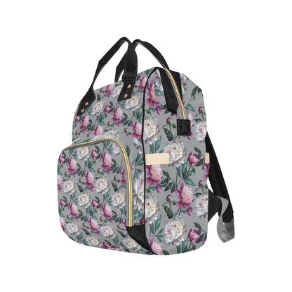 Peony Pattern Print Design PE01 Diaper Bag Backpack