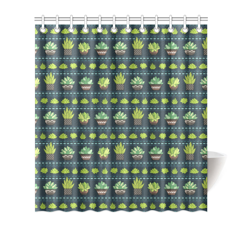 Cactus Pattern Print Design 07 Shower Curtain
