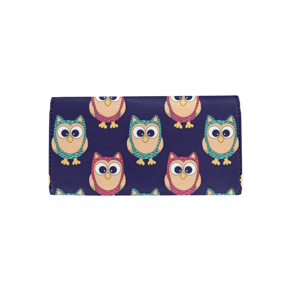Owl Pattern Print Design A06 Women's Trifold Wallet