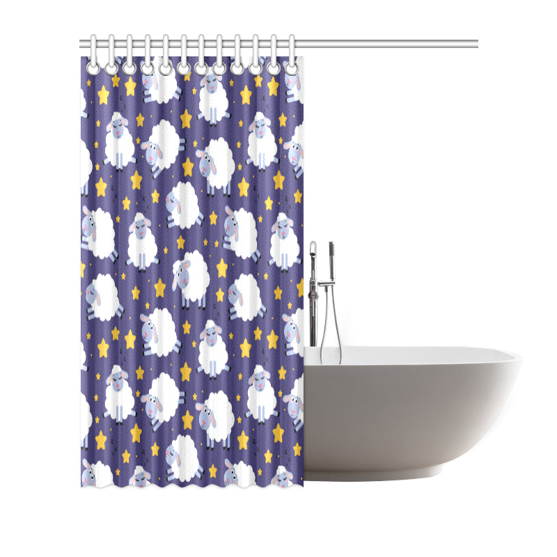 Sheep Pattern Print Design 03 Shower Curtain