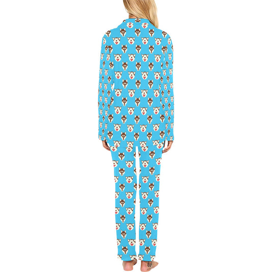 Siberian Huskies Print Design LKS306 Women's Long Pajama Set