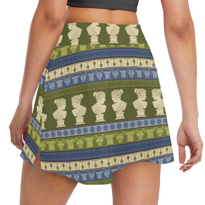 Ancient Greek Statue Print Design LKS301 17" Golf & Pickleball Skort with Pockets