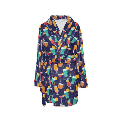 Cocktail Pattern Print Design 06 Women's Fleece Robe