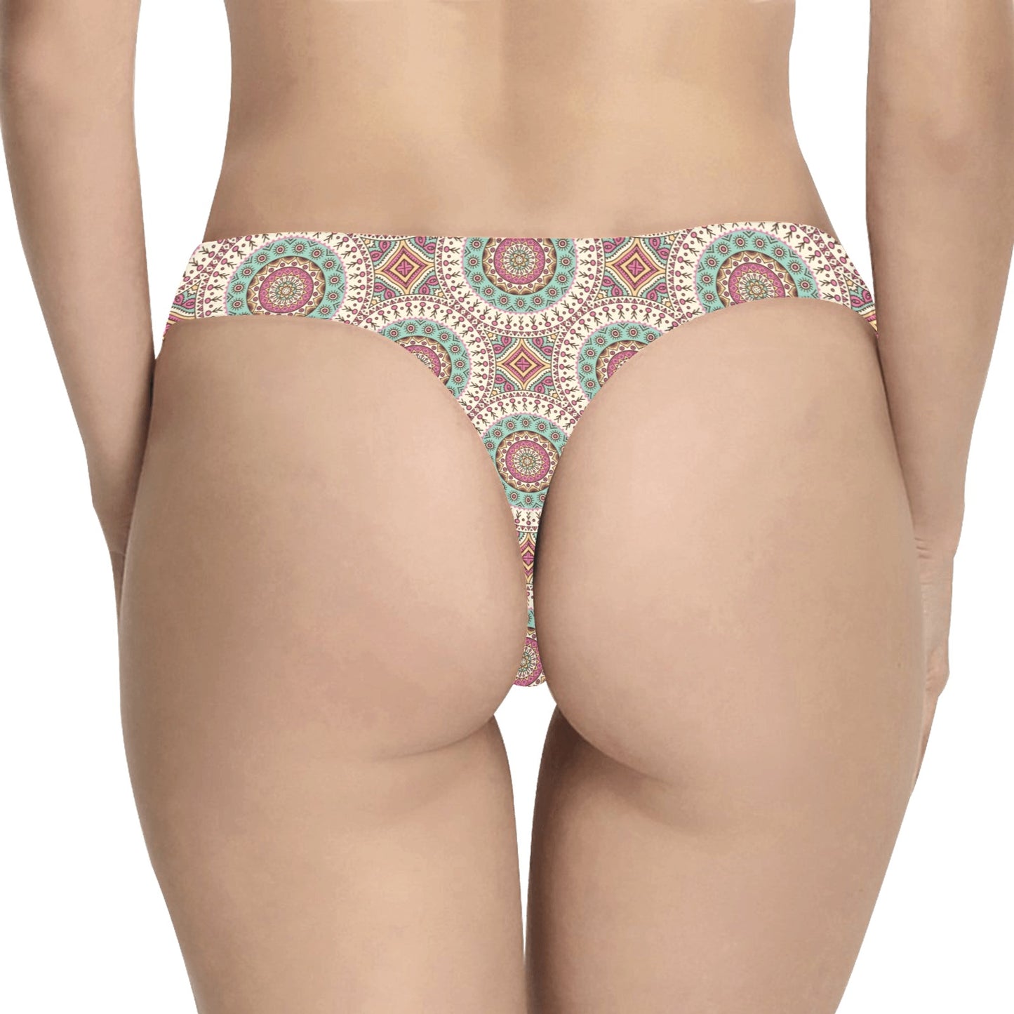Bohemian Round Style Print Women's Thongs
