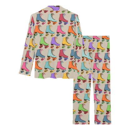 Roller skate Pattern Print Design A01 Women's Long Pajama Set