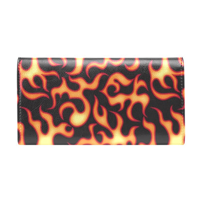 Flame Fire Themed Print Women's Trifold Wallet
