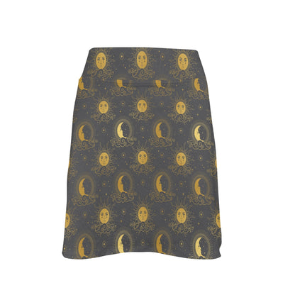 Sun Moon Print Design LKS305 17" Golf & Pickleball Skort with Pockets