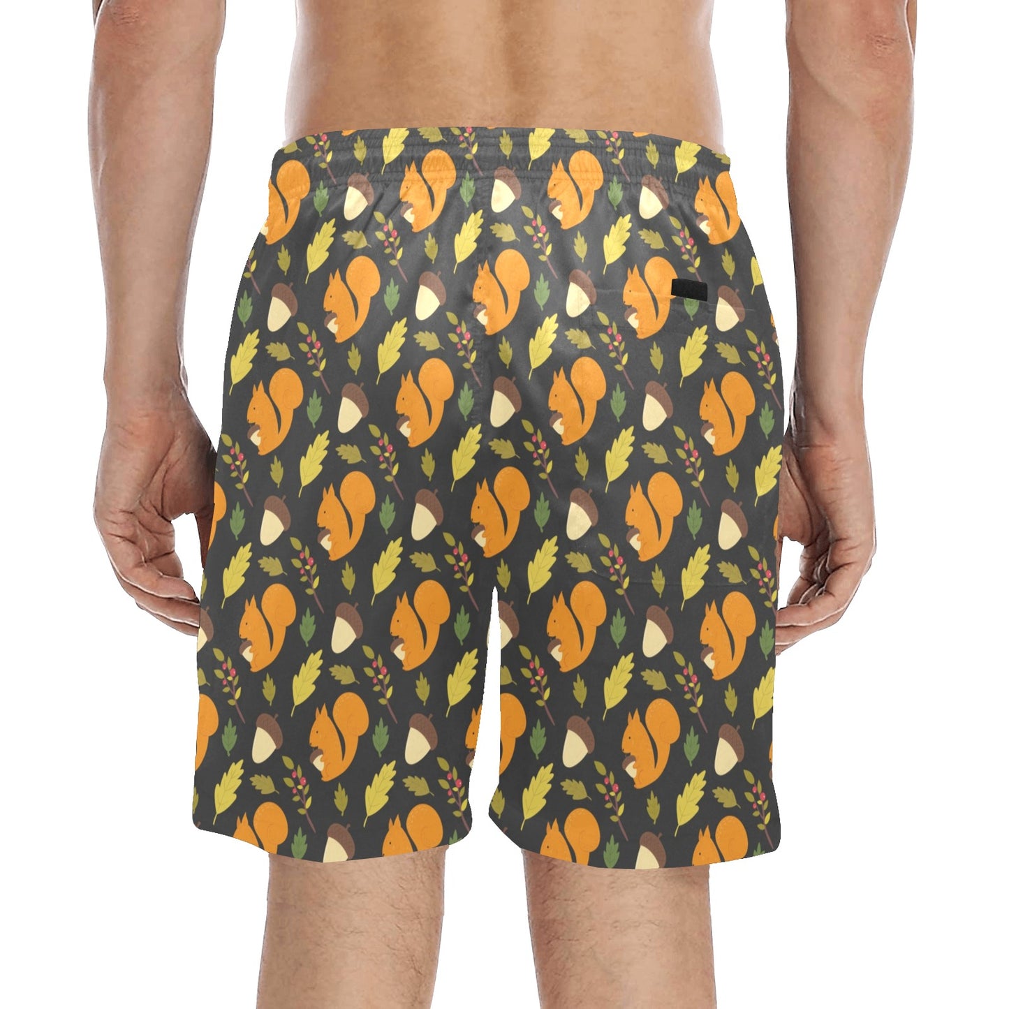 Squirrel Print Design LKS301 Men's Swim Trunks Beach Shorts