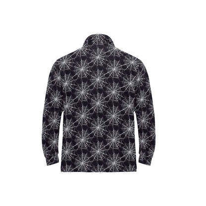 Spider Web Print Design LKS303 Long Sleeve Polo Shirt For Men's