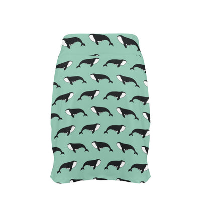 Whale Print Design LKS307 17" Golf & Pickleball Skort with Pockets