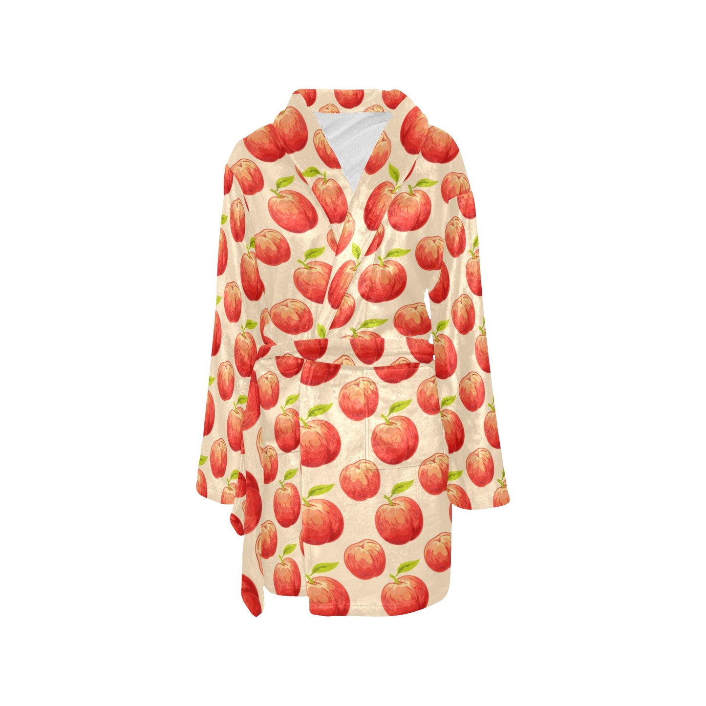 Peach Pattern Print Design A03 Women's Fleece Robe