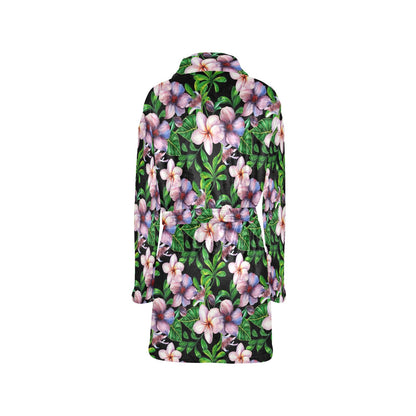 Plumeria Pattern Print Design PM01 Women's Fleece Robe