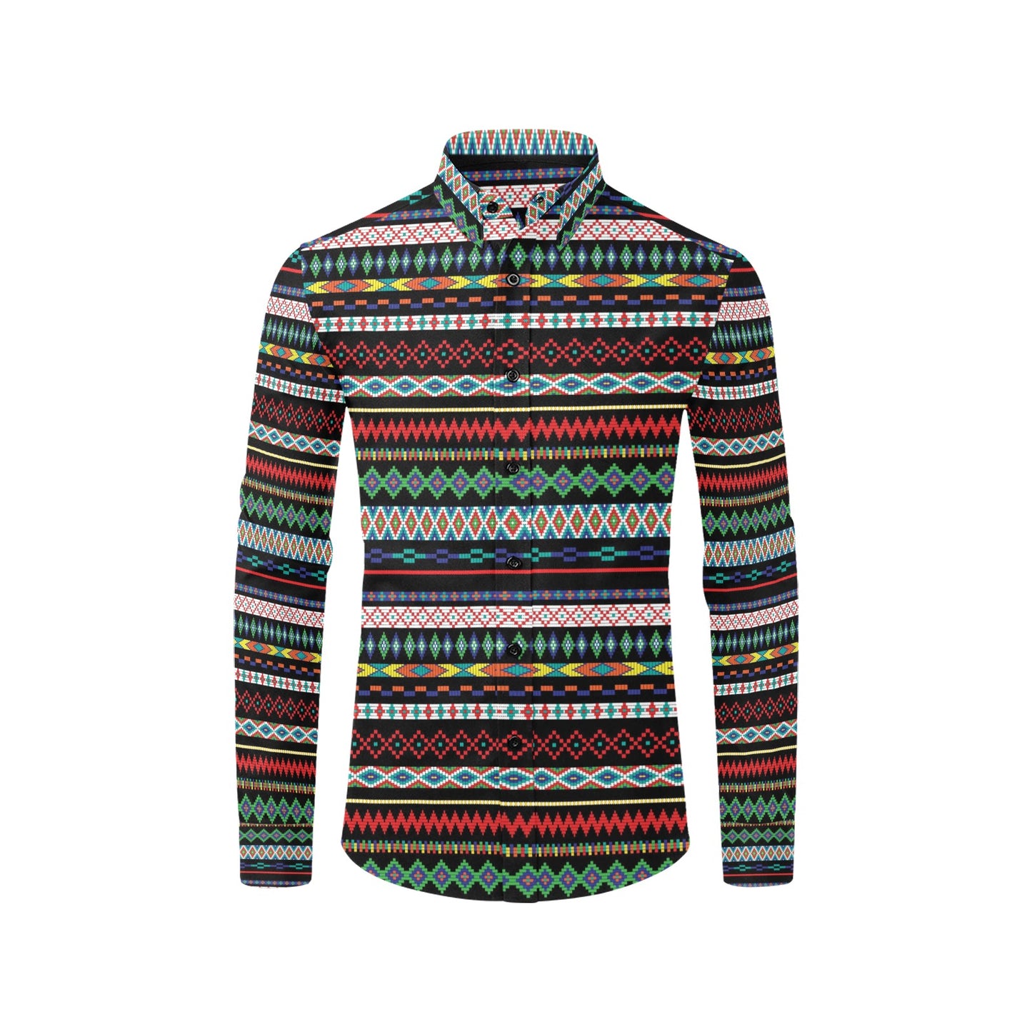 Southwest Pattern Print Design LKS302 Men's Long Sleeve Dress Shirt