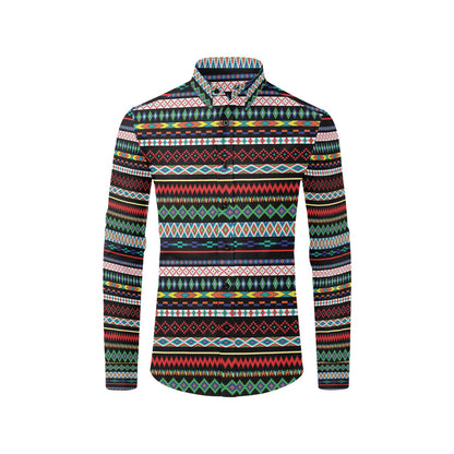 Southwest Pattern Print Design LKS302 Men's Long Sleeve Dress Shirt