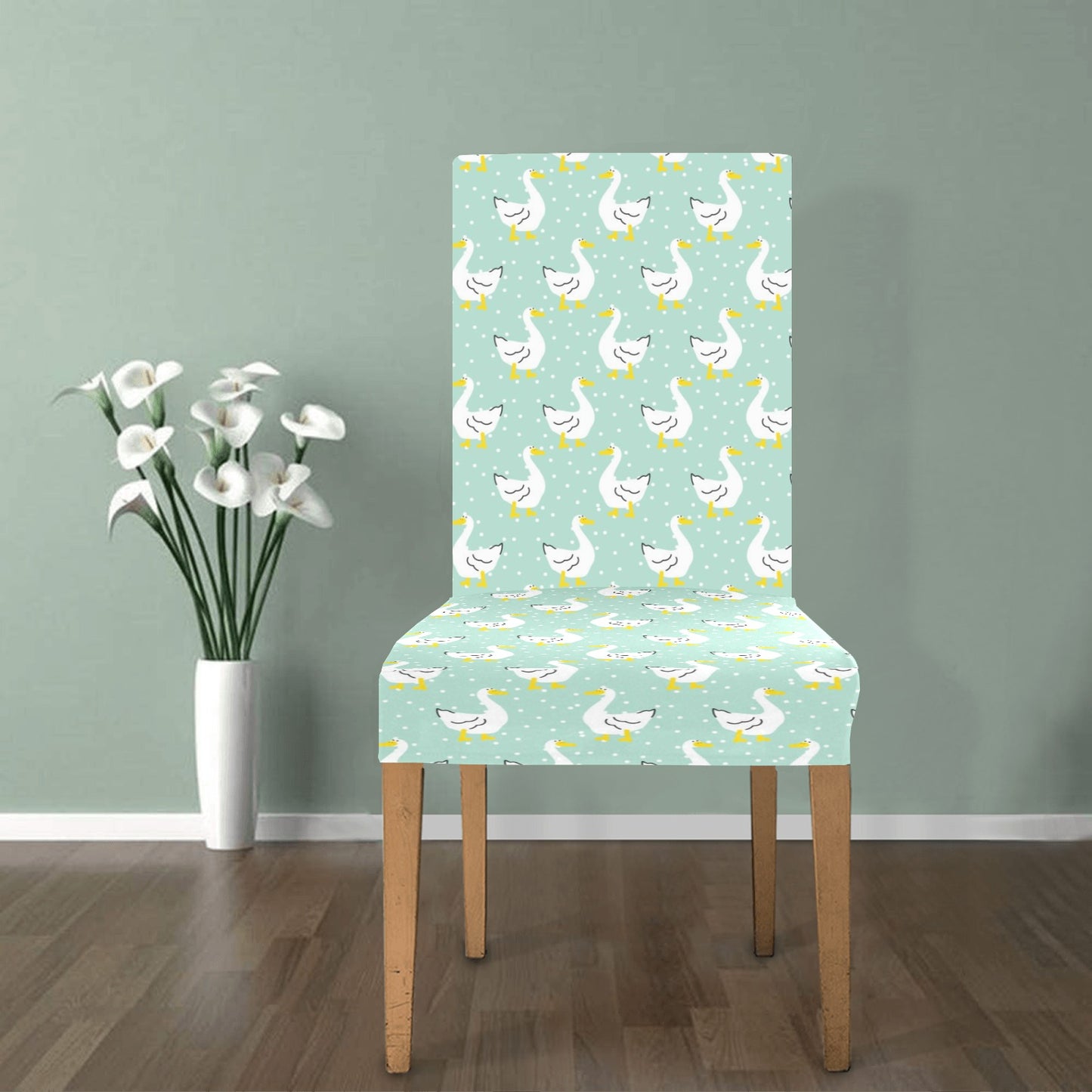 Goose Print Design LKS404 Dining Chair Slipcover