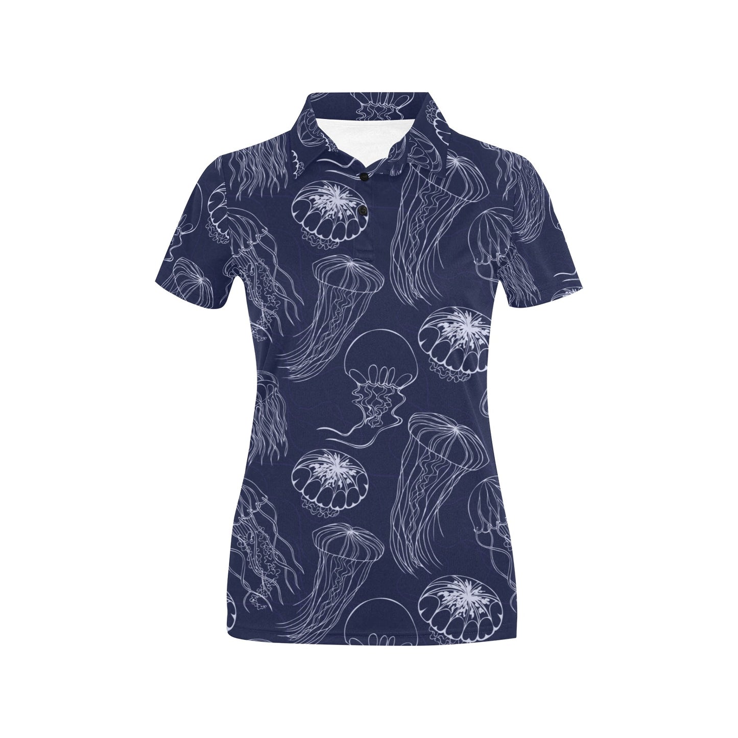 Jellyfish Pattern Print Design 05 Women's Polo Shirt