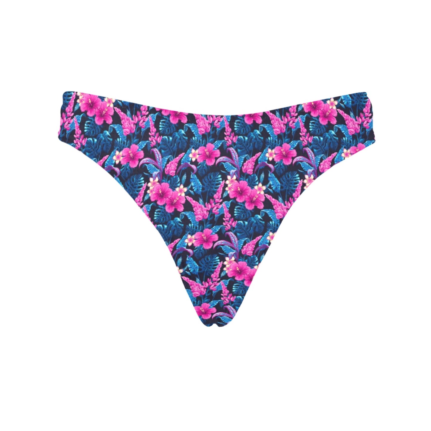 Tropical Folower Pink Themed Print Women's Thongs