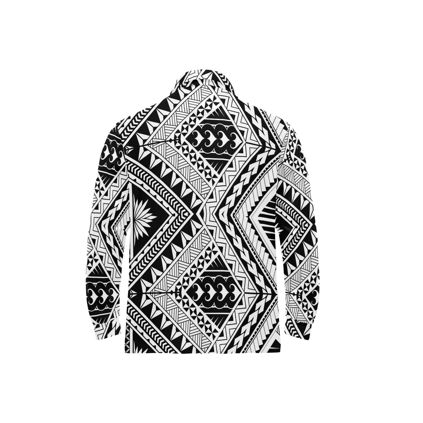 Samoan Tattoo Style Print Design LKS307 Long Sleeve Polo Shirt For Men's