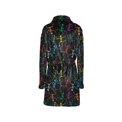 Skeleton Colorful Print Design LKS302 Women's Fleece Robe